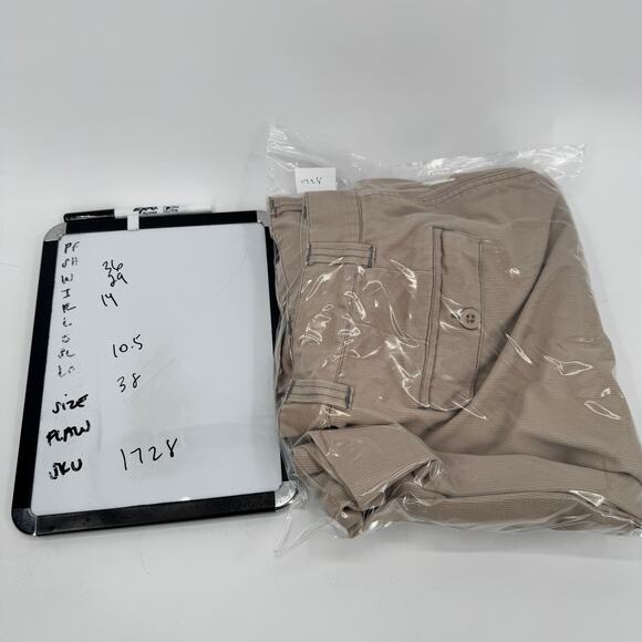 Adirondack Trading Pants Mens 38 (36x29 ACTUAL) Cargo Khaki Tan Texture Vintage - Picture 7 of 7